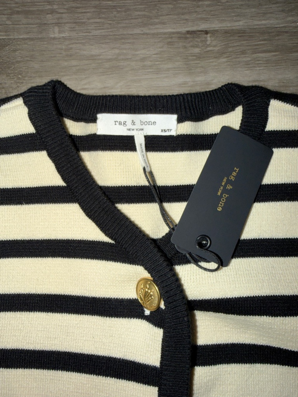 rag & bone Dee striped cotton-blend cardigan - Picture 6 of 8